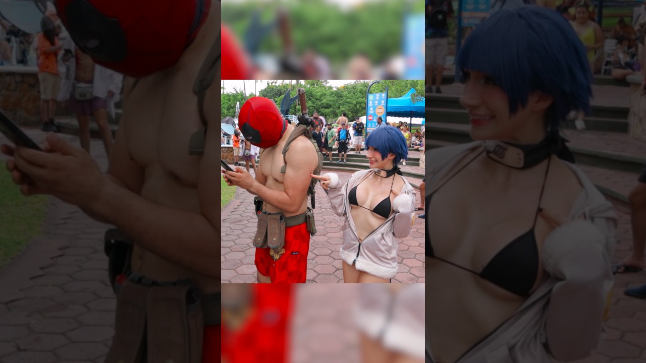 Deadpool meets Hinata Hyuga (Beach Episode!) ⛱️ #deadpool #anime #cosplay