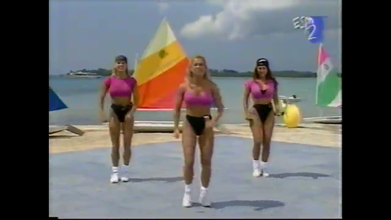 Deborah Leading Aerobics with Kathy and Leeann (mirror)