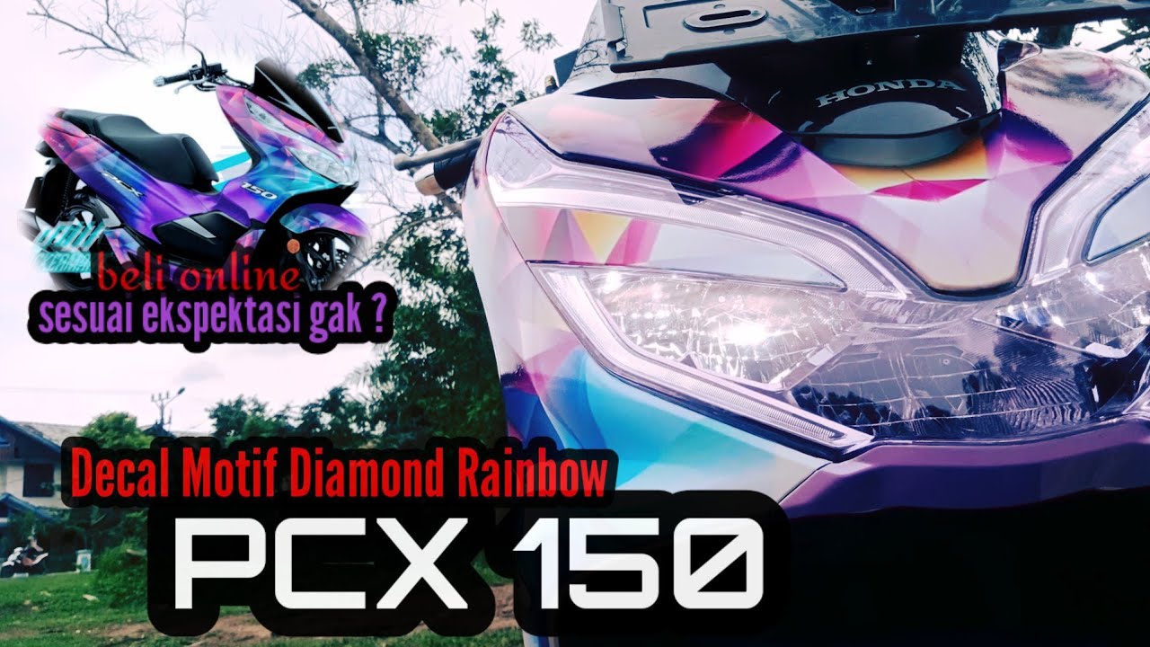 Decal motif Diamond rainbow || pemasangan decal pcx 150