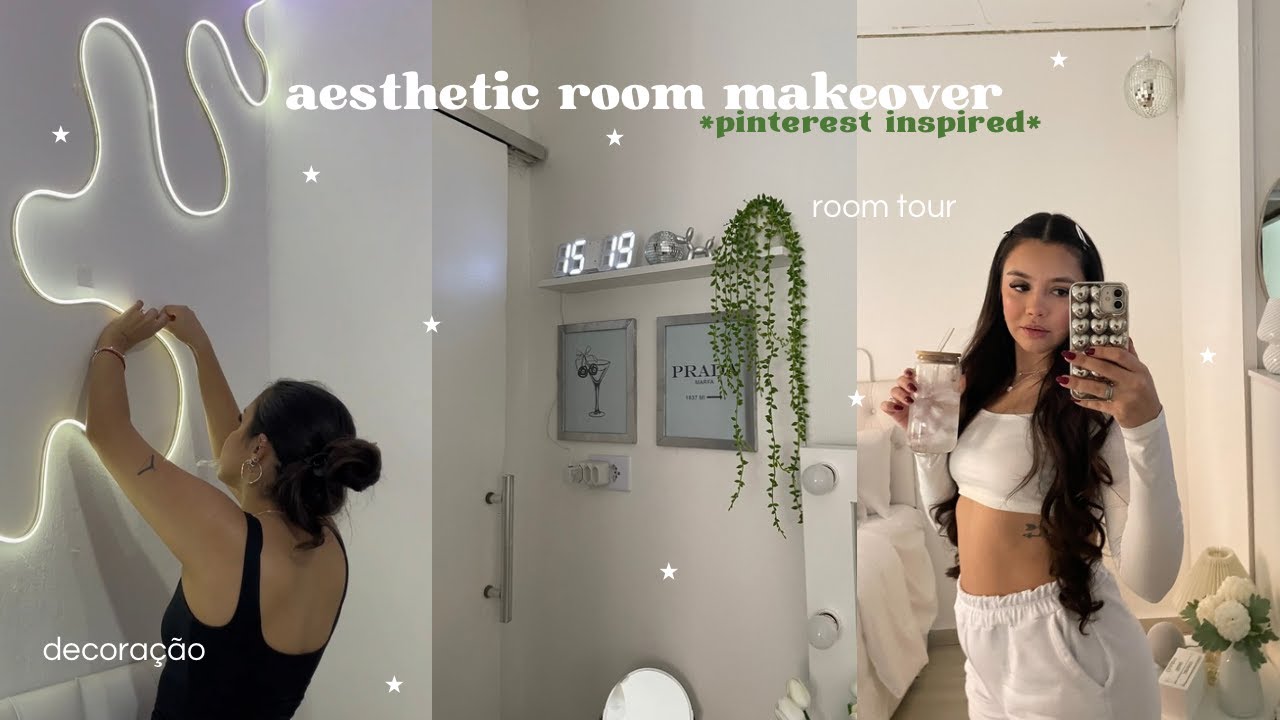 DECORANDO MEU QUARTO ESTILO PINTEREST | compras de decoração, móveis novos, organização, TOUR FINAL🤍