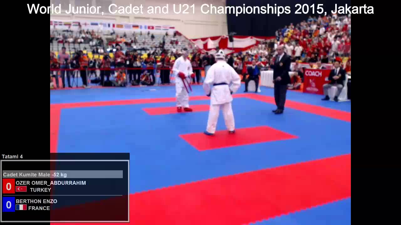 Demachi Sakura vs Boussebaa Aicha Zakia _  Karate World Championships 2015 _ Kumite