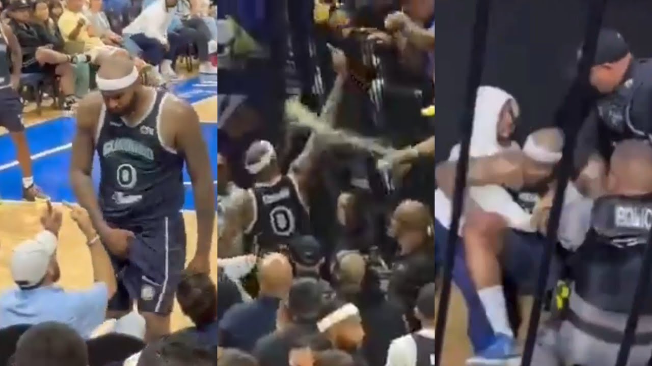 DeMarcus Cousins tries to fight fans for throwing things at him after getting ejected 😳