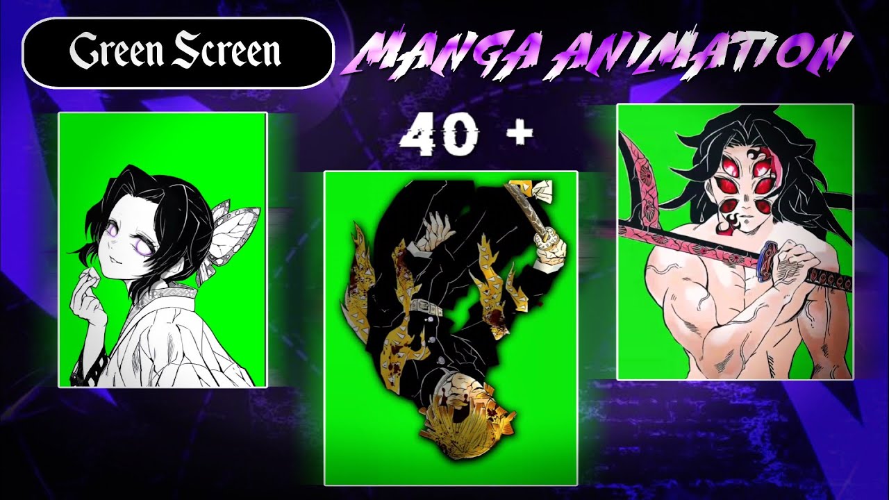 Demon Slayer Green screen Manga animation | Manga animation pack
