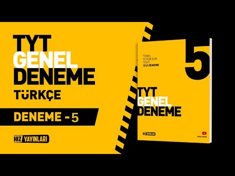 Deneme 5 I Hız Yayınları TYT 5'li Genel Deneme Türkçe Çözümleri