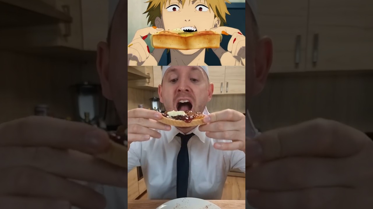 Denji's Toast 🧈🍓🍊🍯🍞 from Chainsaw Man #denji #toast #chainsawman #anime