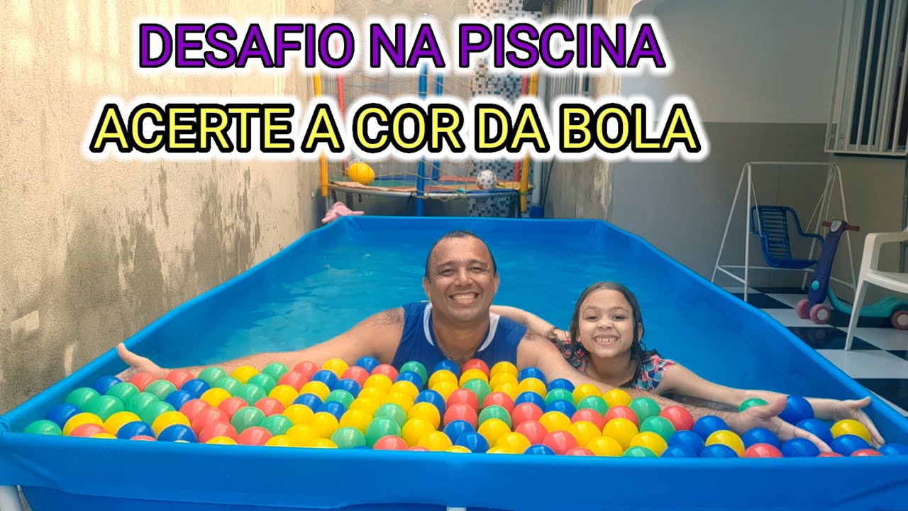 DESAFIO DA PISCINA | Acerte a cor da bolinha de olho fechado #youtube