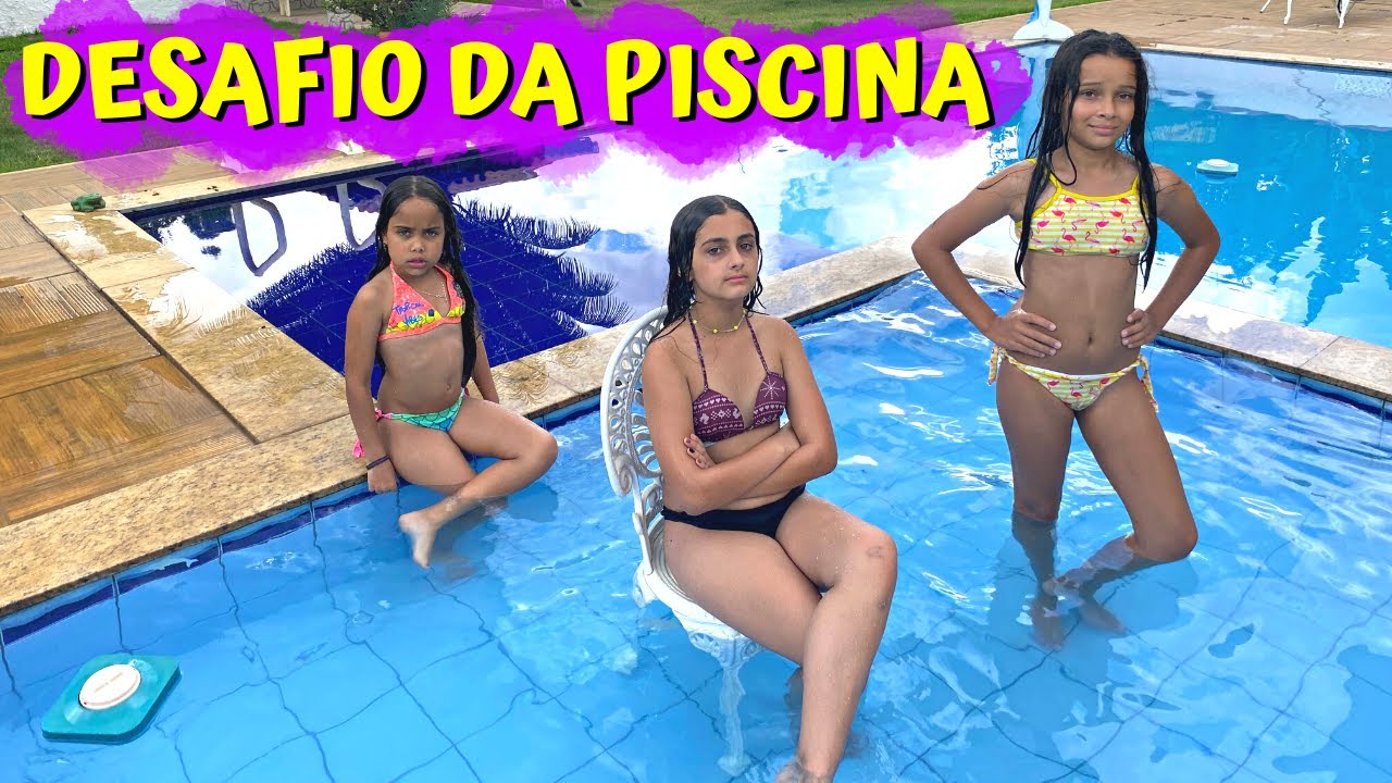 DESAFIO DA PISCINA BRINCANDO COM AS AMIGAS 🎈🎈🎈