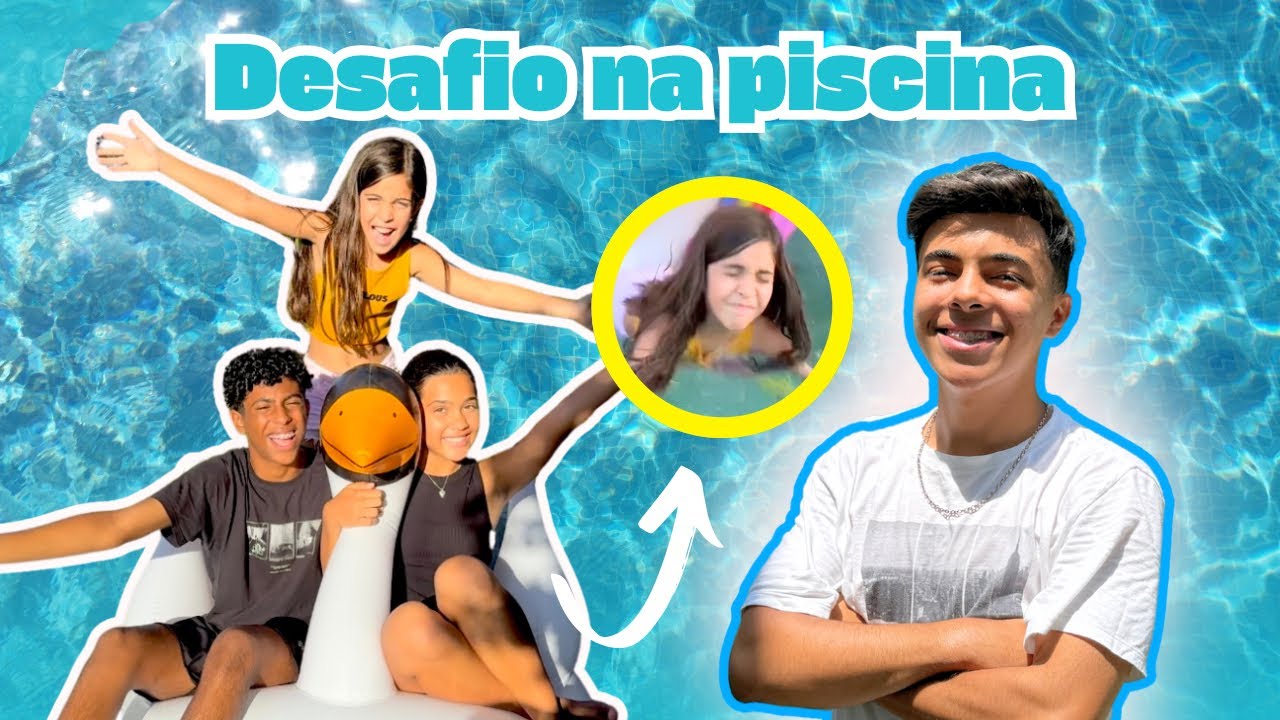 Desafio na piscina - Estevão Filipe ( Feat. Irmãs Pina e Gabriel ) *olha o que aconteceu