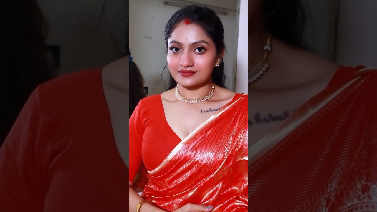 Desi Boudi in Red Saree ❤️🔥 | Grace & Glam #shorts🫶🏻 @sanam joshi1 #sanamjoshi😈 #saree #sareelove