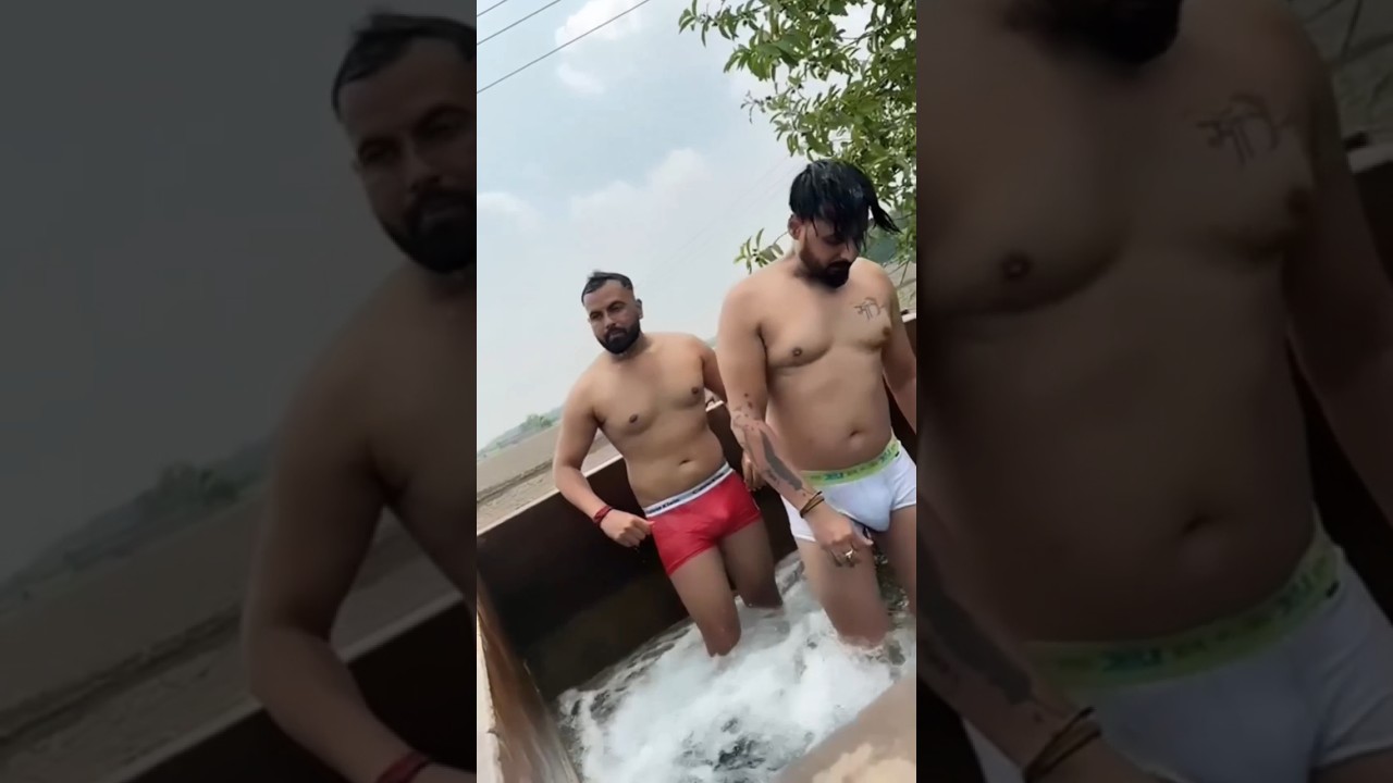 Desi tubewell bath        #desi #bodybuilding #indianfitness