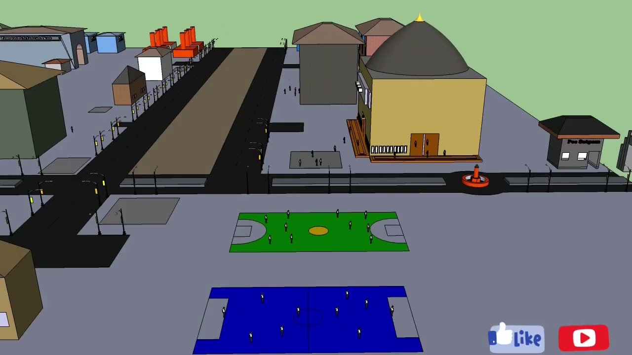 Design pelabuhan perikanan (sketchup)