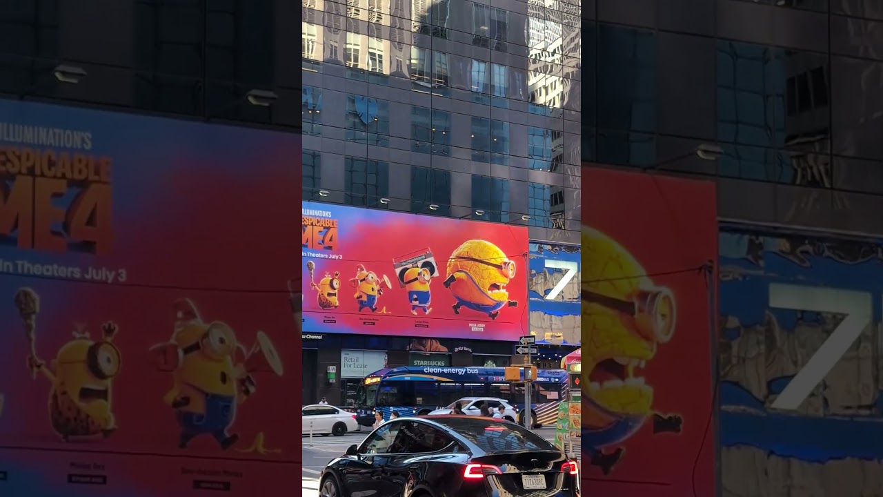 Despicable Me 4 ║in New York  ║Josh&Sarah #shorts #toys #billboard #street #nyc  ║HalukayTV
