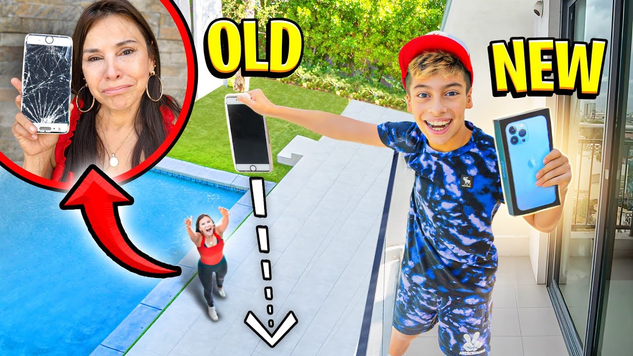 DESTROYING My Grandma's PHONE & SURPRISING Her with New iPHONE 13! (SHE CRIED)