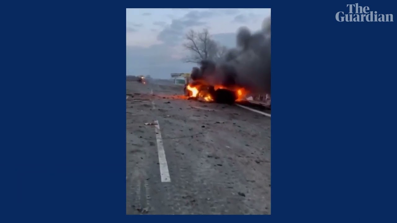 Destruction of tanks on the outskirts of Brovary, Ukraine