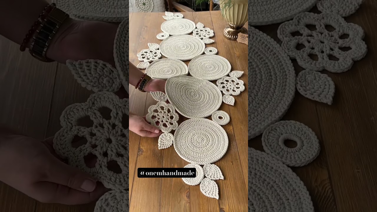 Detaylı anlatımı kanalımda mevcut🌸 #crochet  #tablerunner #diy #motif #tığişi #shortsvideo