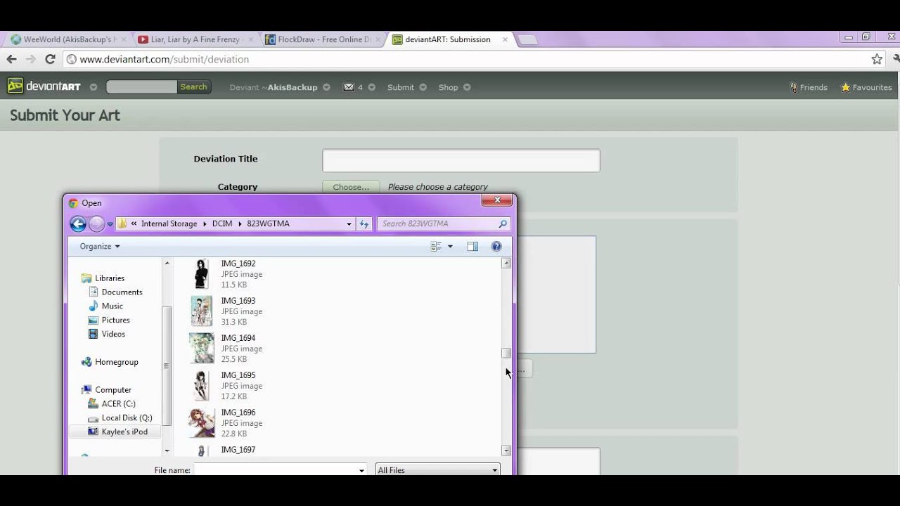 DeviantART- how to submit a video