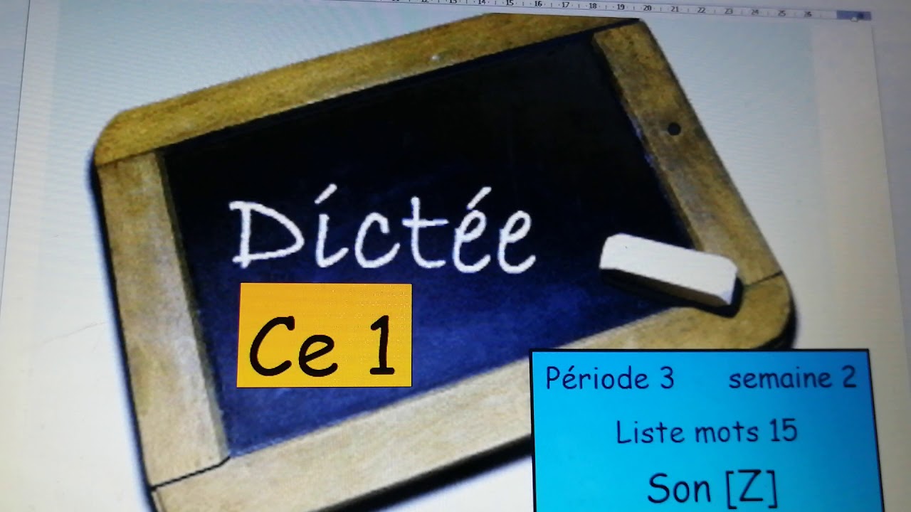 Dictée ce1 son (z) liste mots 15  Jeudi 14 janvier 2021