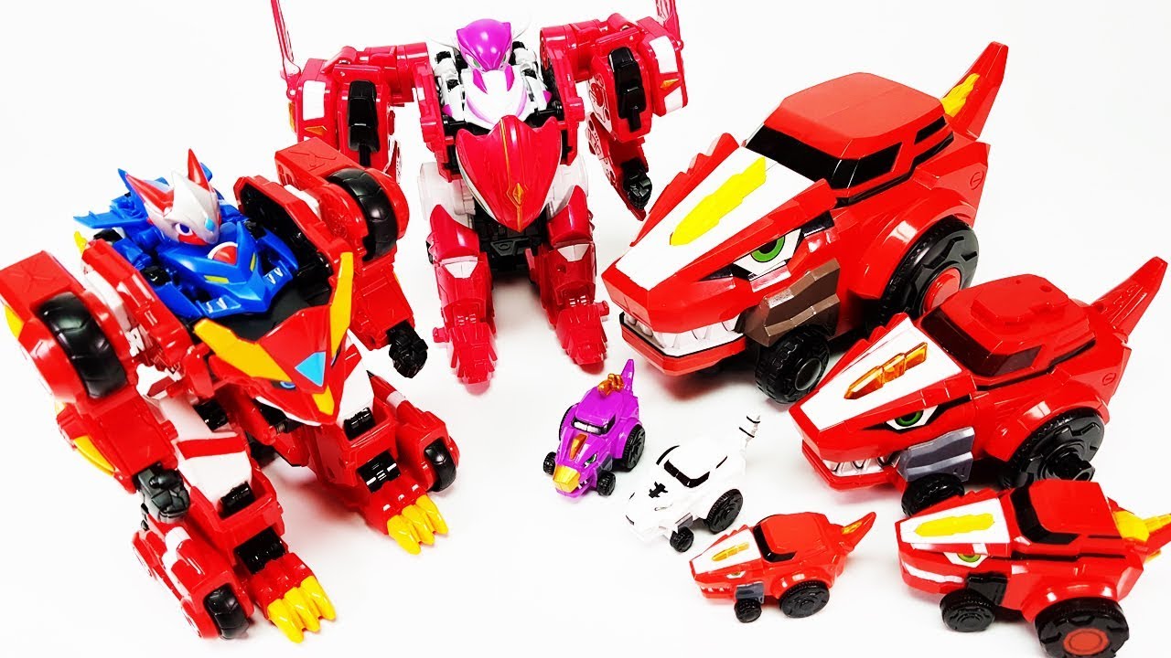 Dino Core, MonKart, Draka Megaroid, Pixie Megaroid Transforming Robot Toys
