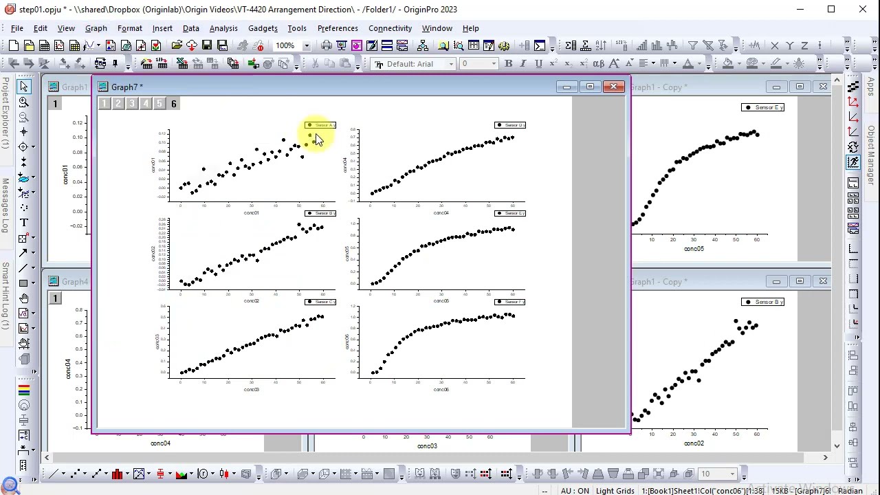 Direction options when merging or arranging graphs