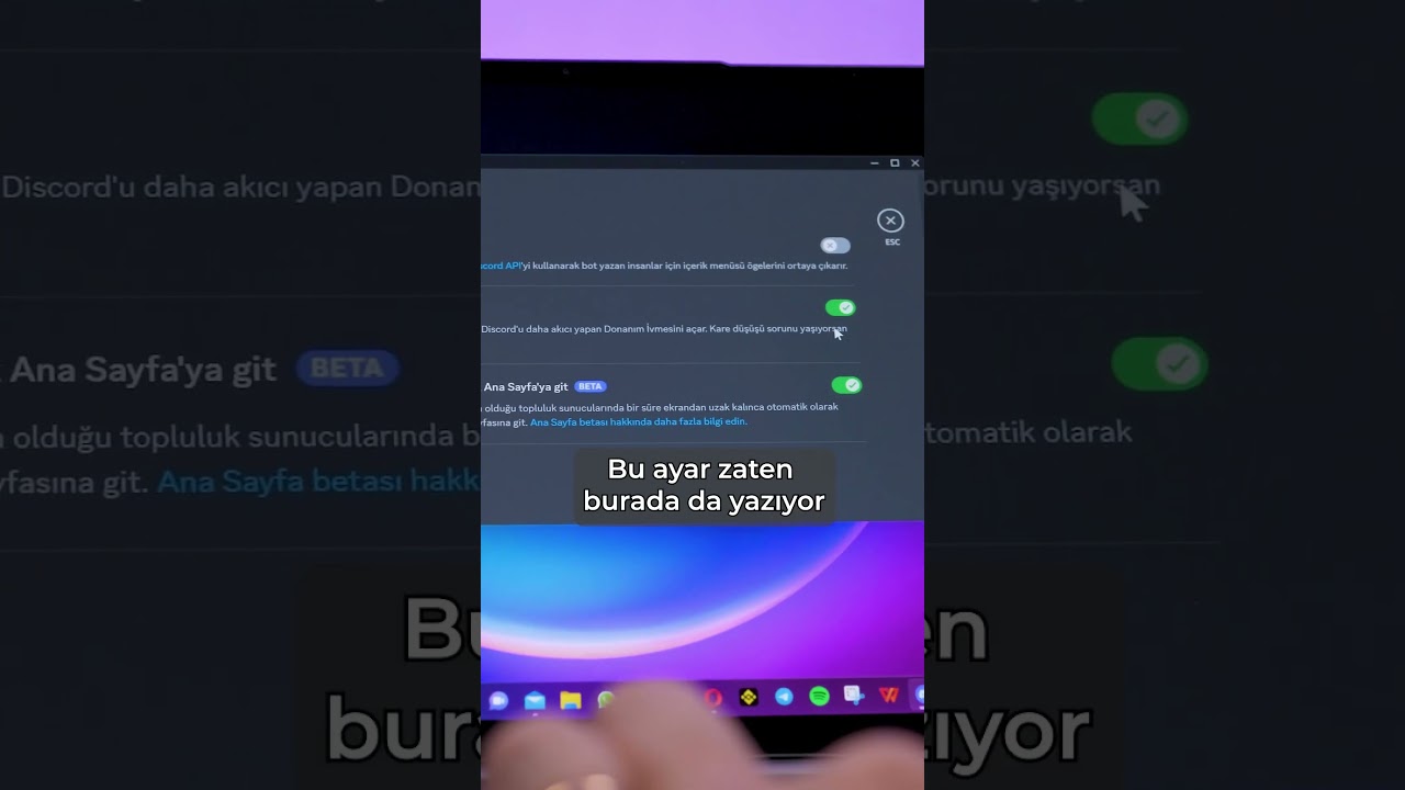DISCORD KULLANIRKEN BİLGİSAYARIN KASIYORSA BUNU DENE #shorts