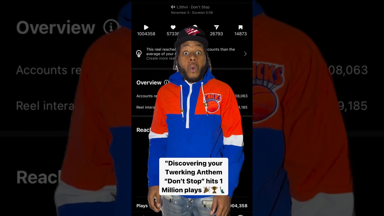 “Discovering your Twerking Anthem “Don’t Stop” hits 1 Million plays 🎉🏆🗽 #shorts