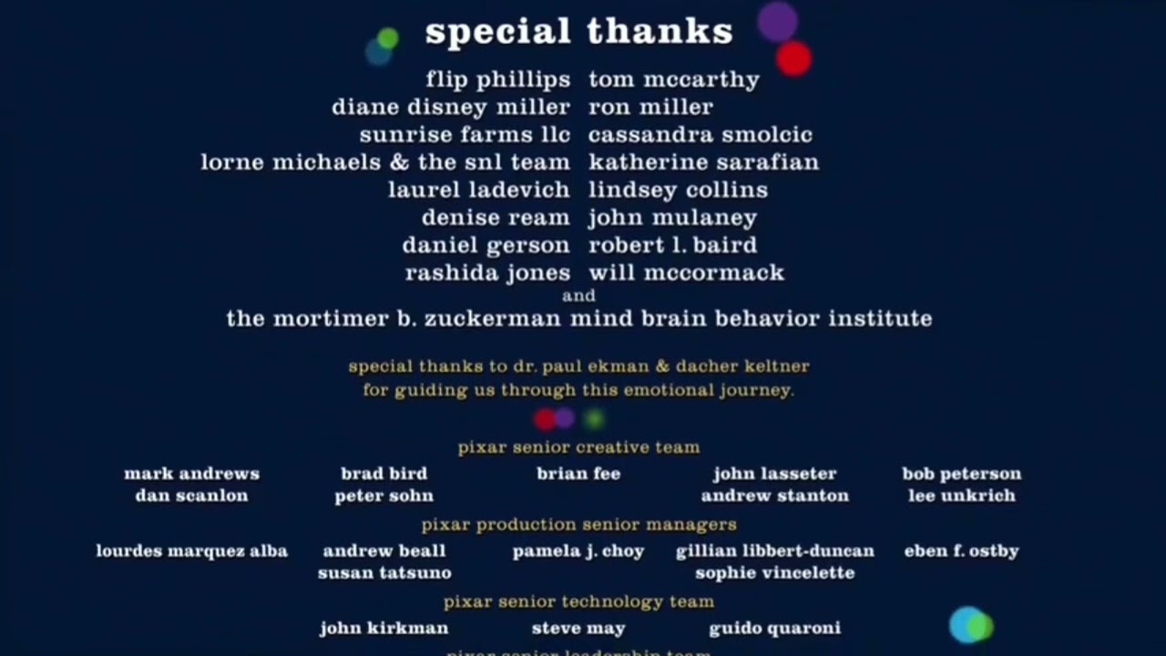 Disney / Pixar Animation Studios (2015) Closing - Inside Out