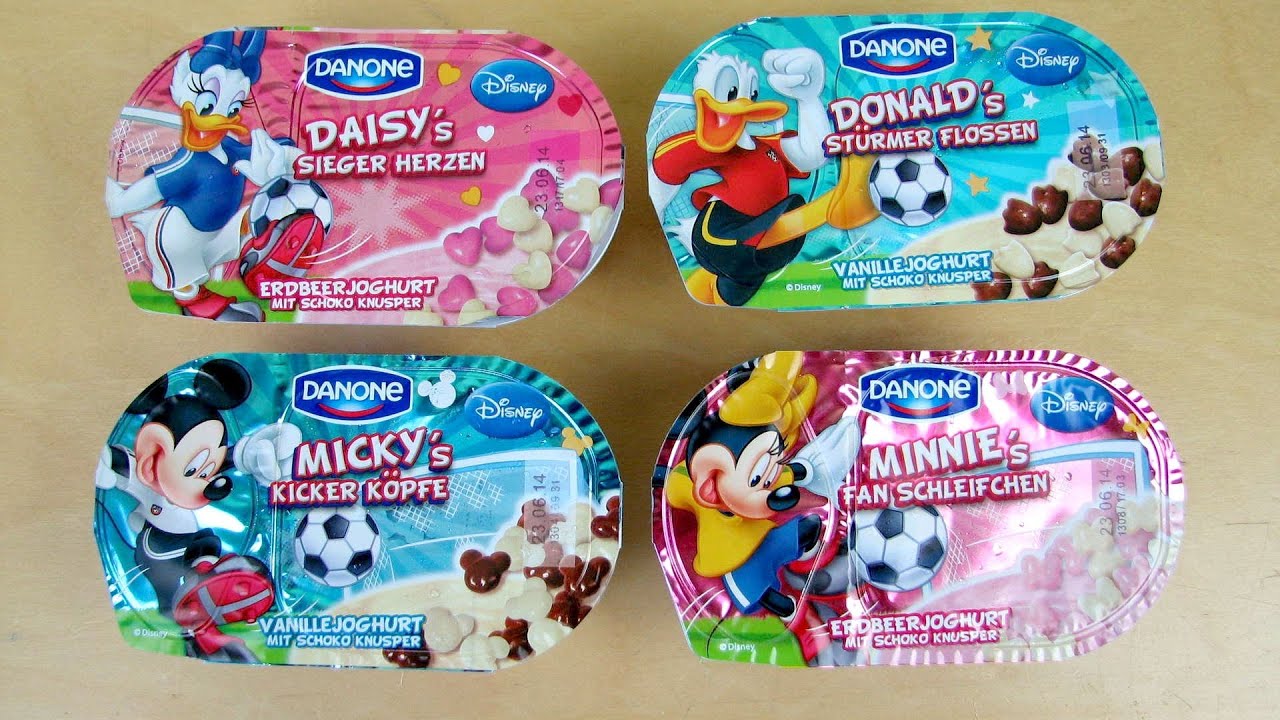 Disney Mickey Minnie Daisy Donald Danone Football Yogurt