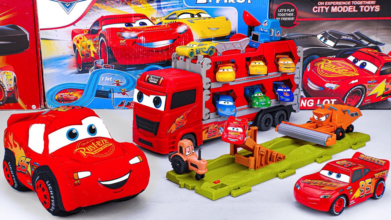 Disney Pixar Cars Unboxing Review | Lightning McQueen | Mattel Disney Pixar Cars Glow Racers Playset