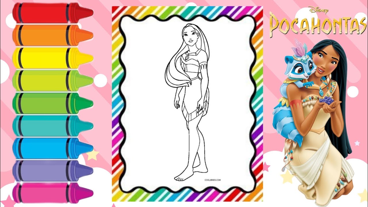 Disney Princess Pocahontas Coloring | Coloring video for kids #painting #kidsvideos #pocahontas