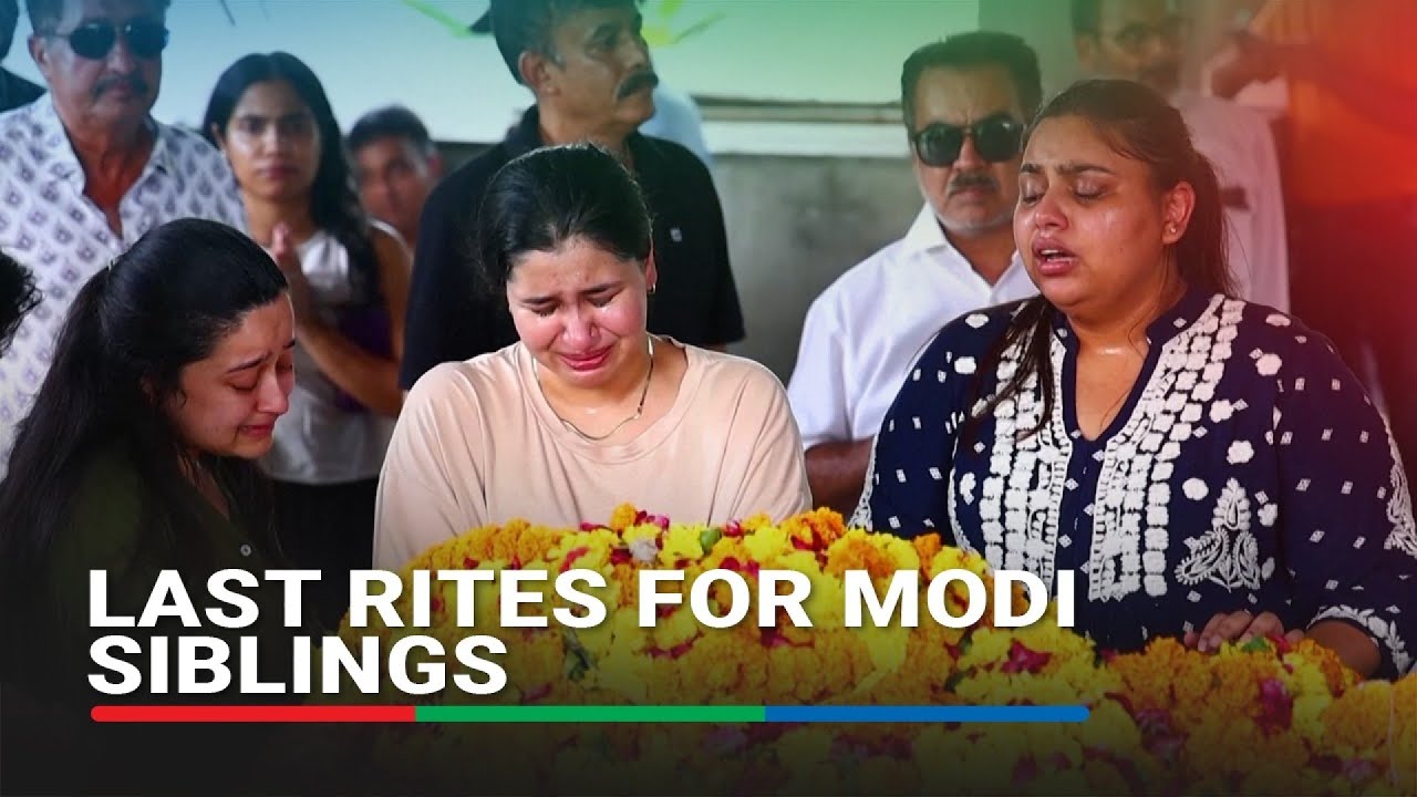Distraught family members conduct last rites of brother-sister duo who died in Air India crash