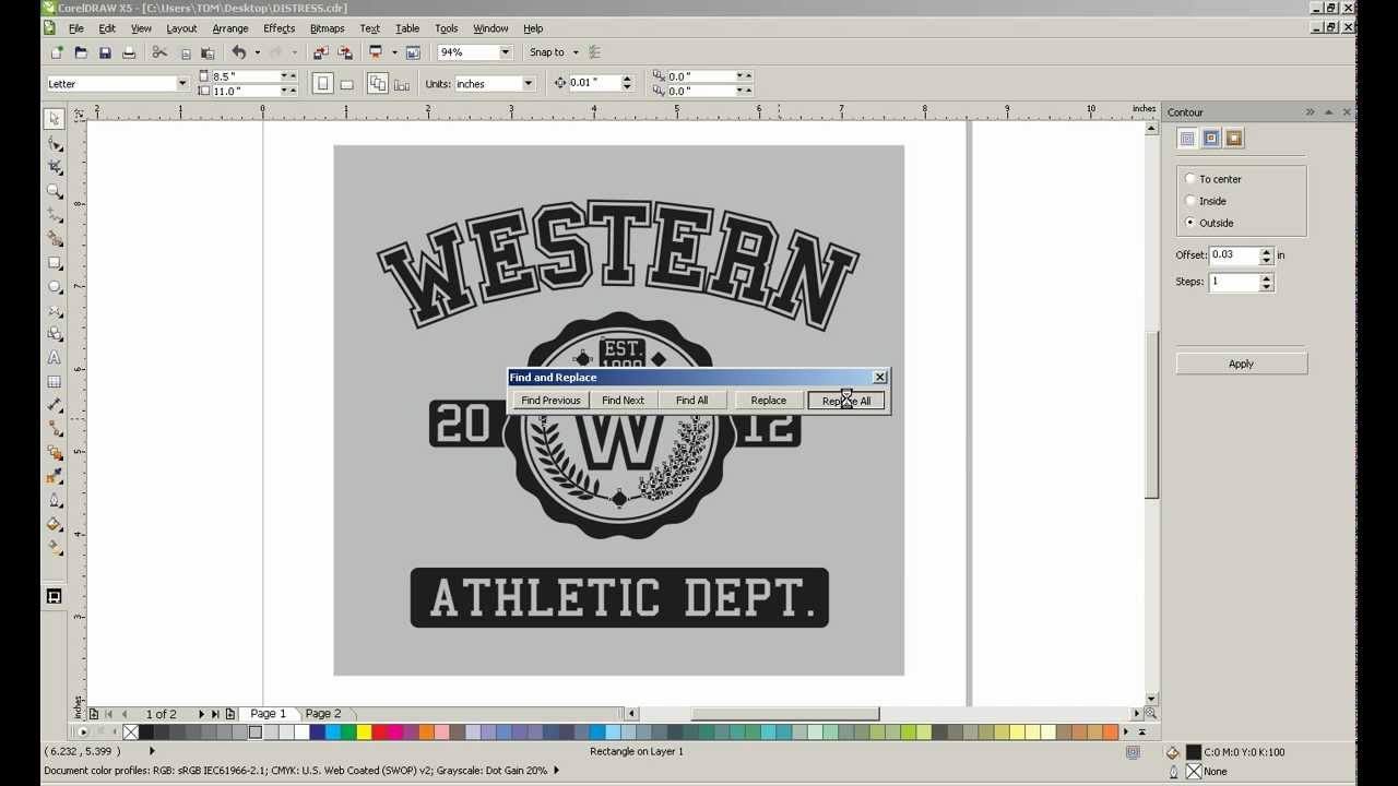 distress pattern overlay in CorelDRAW.avi