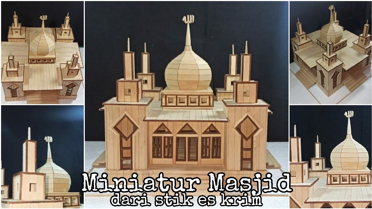 DIY || Make a miniature mosque from an ice cream stick || 1 floor minimalist mosque design
