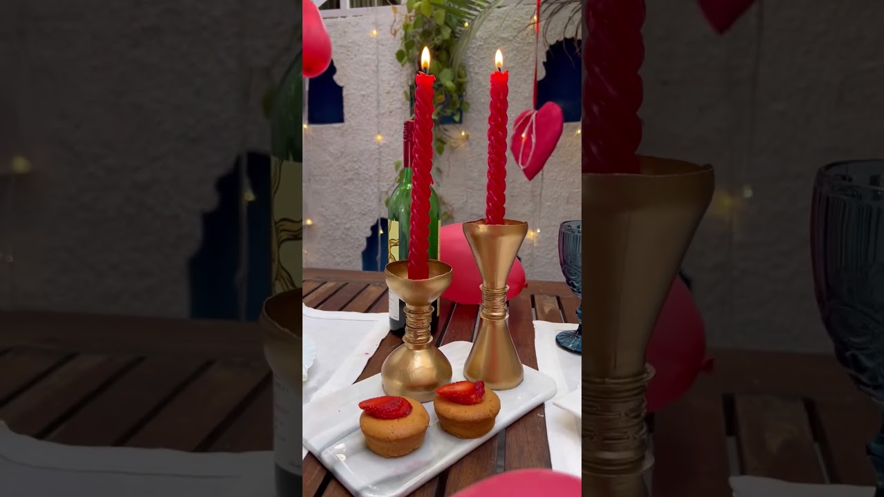DIY Candle holders from plastic waste bottles