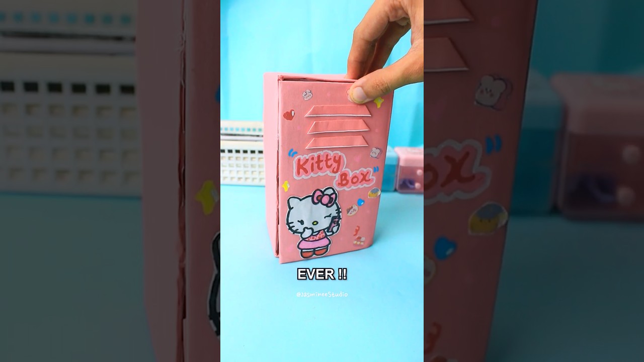 DIY Cardboard Locker Organizer 🎀 Easy Recycling Idea #hellokitty  #shorts #youtubeshorts #recycle