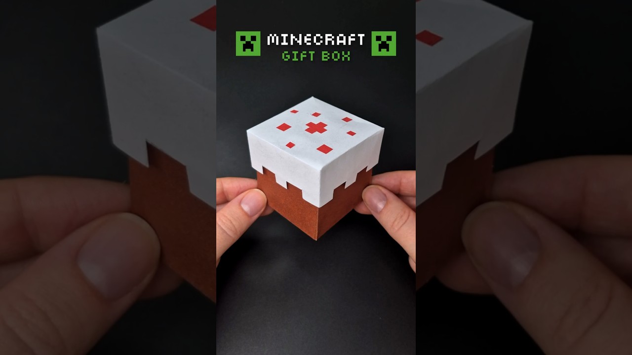 DIY Minecraft Birthday Cake Gift Box 🎂 Gift Idea ❤️ How to Make a Paper Box