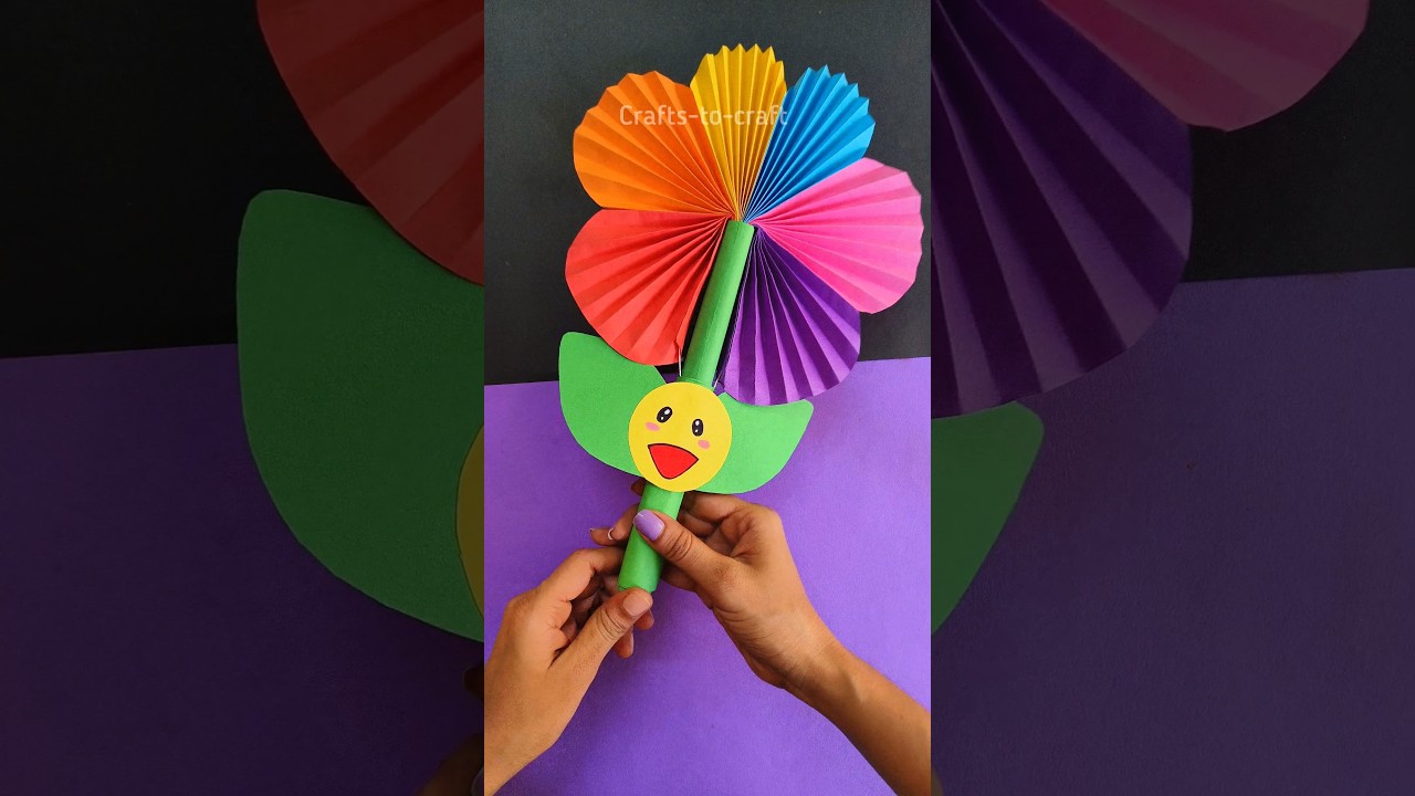 Diy Paper Fan 🪭😀 | Origami Fan #papercraft #shorts #crafts-to-craft
