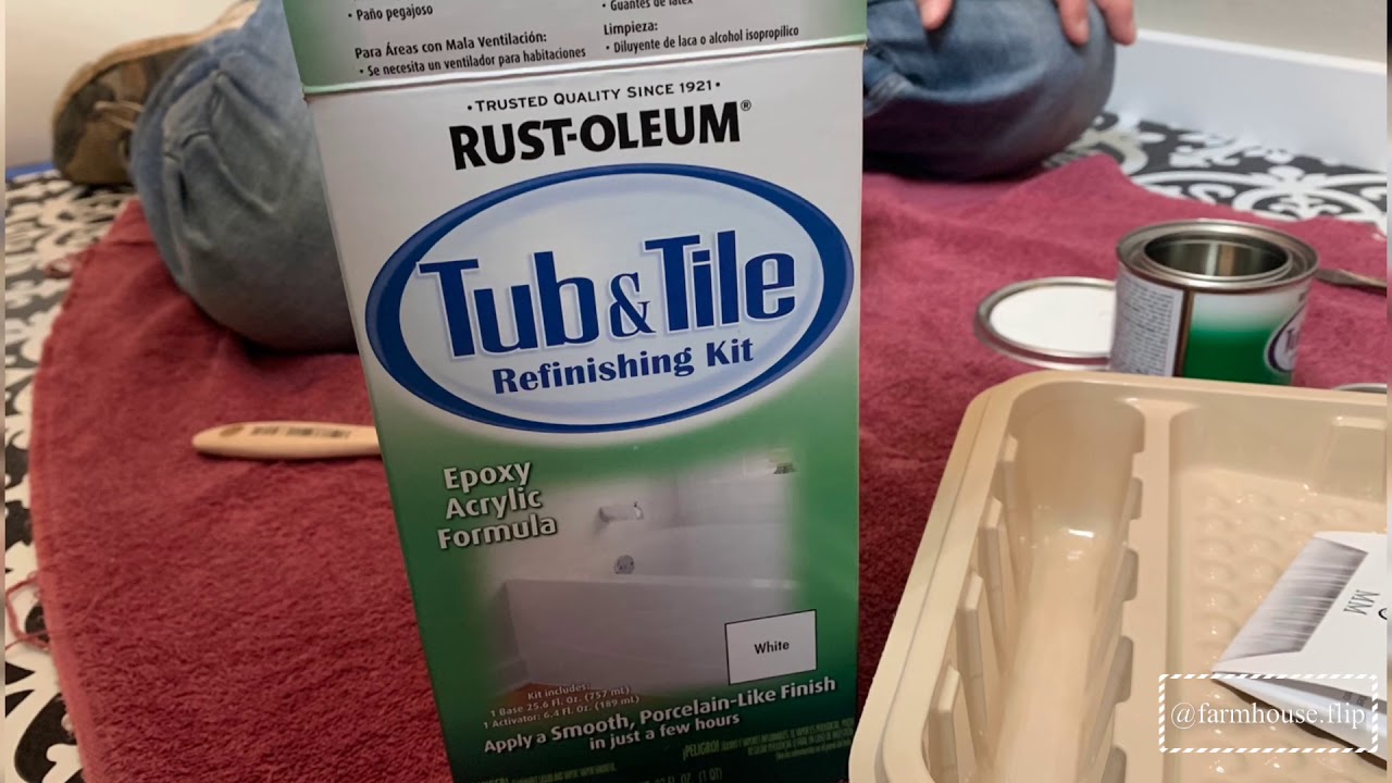 DIY RUSTOLEUM tub and tile refinishing kit