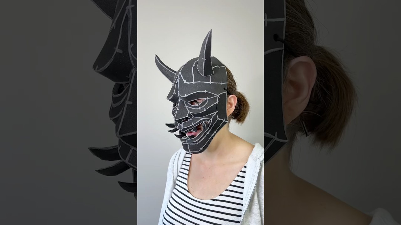 DIY Samurai Mask! 👺 #diycrafts