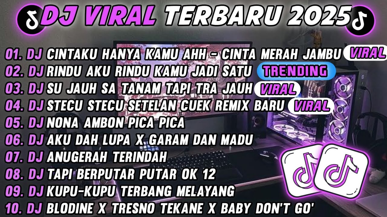 DJ TIKTOK TERBARU 2025-🎵DJ CINTAKU HANYA KAMU AHH - CINTA MERAH JAMBU 🎵DJ RINDU AKU RINDU KAMU