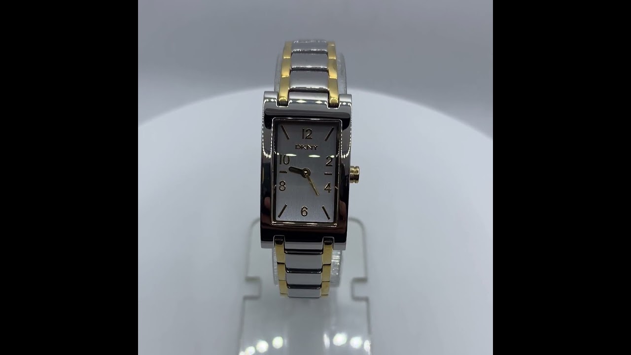 DKNY Double Tone Silver and Gold Ladies Dress Watch NY 3604