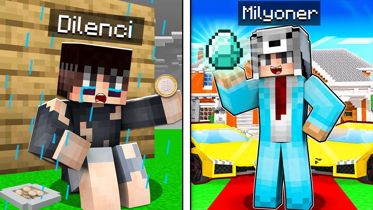 DİLENEREK NASIL MİLYONER OLDUM 😱 - Minecraft