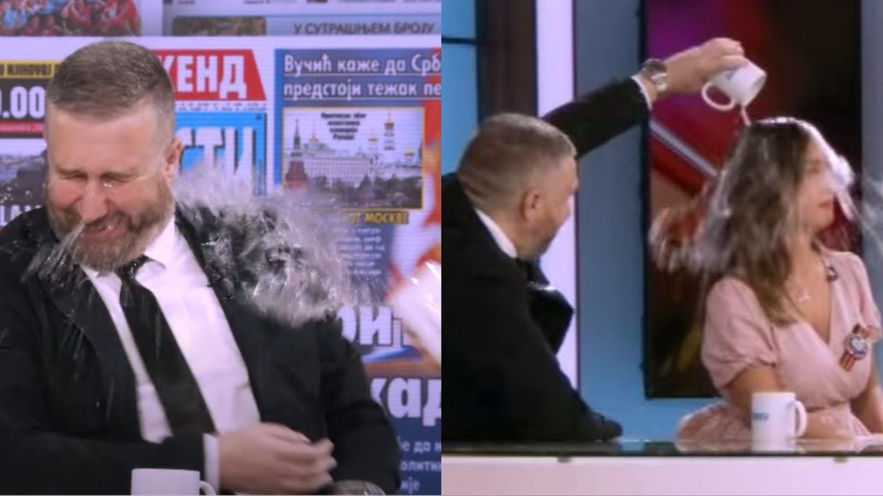 DO SAD NEVIDJENI HAOS NA MALIM EKRANIMA - Polivanje vodom tokom rasprave da li je Djindjic izdajnik!