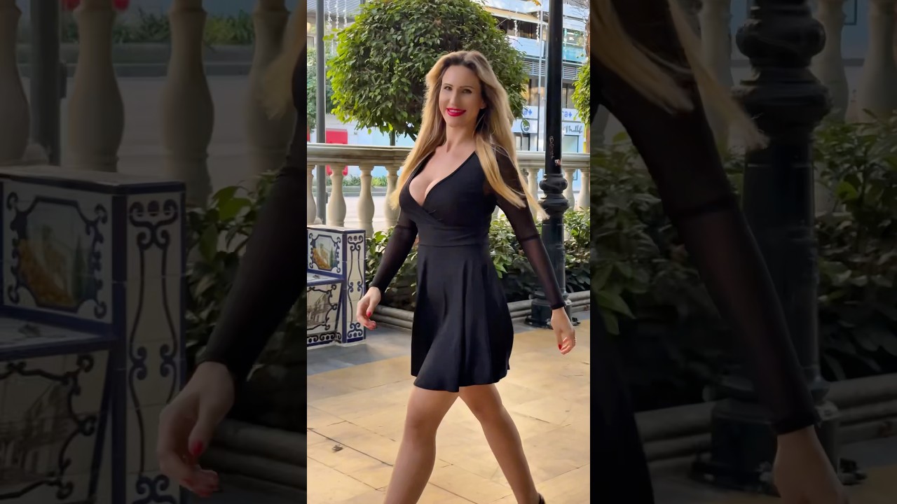 Do you like koja black dress? 🥰🖤 #fashion #outfit #polishgirl #blonde #heels #longhair #legs