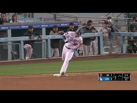 Dodgers' DJ Peters hits his first career major league home run