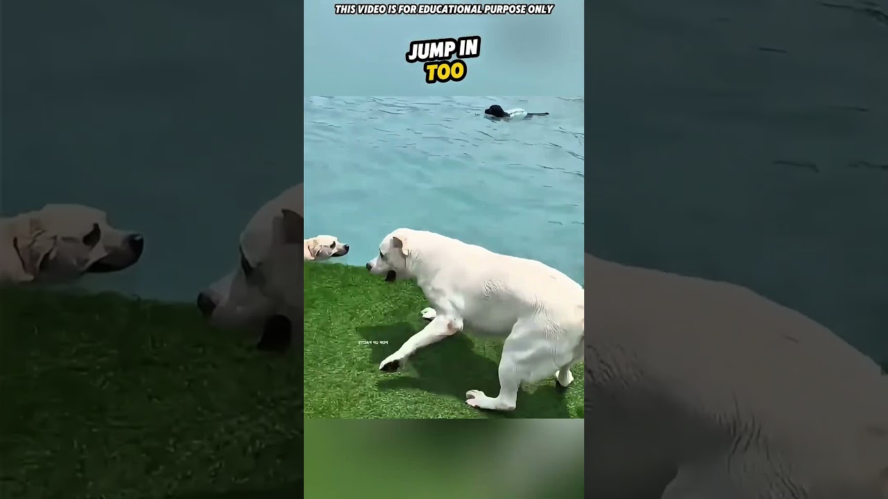 Dog’s First Swim🤔#shorts