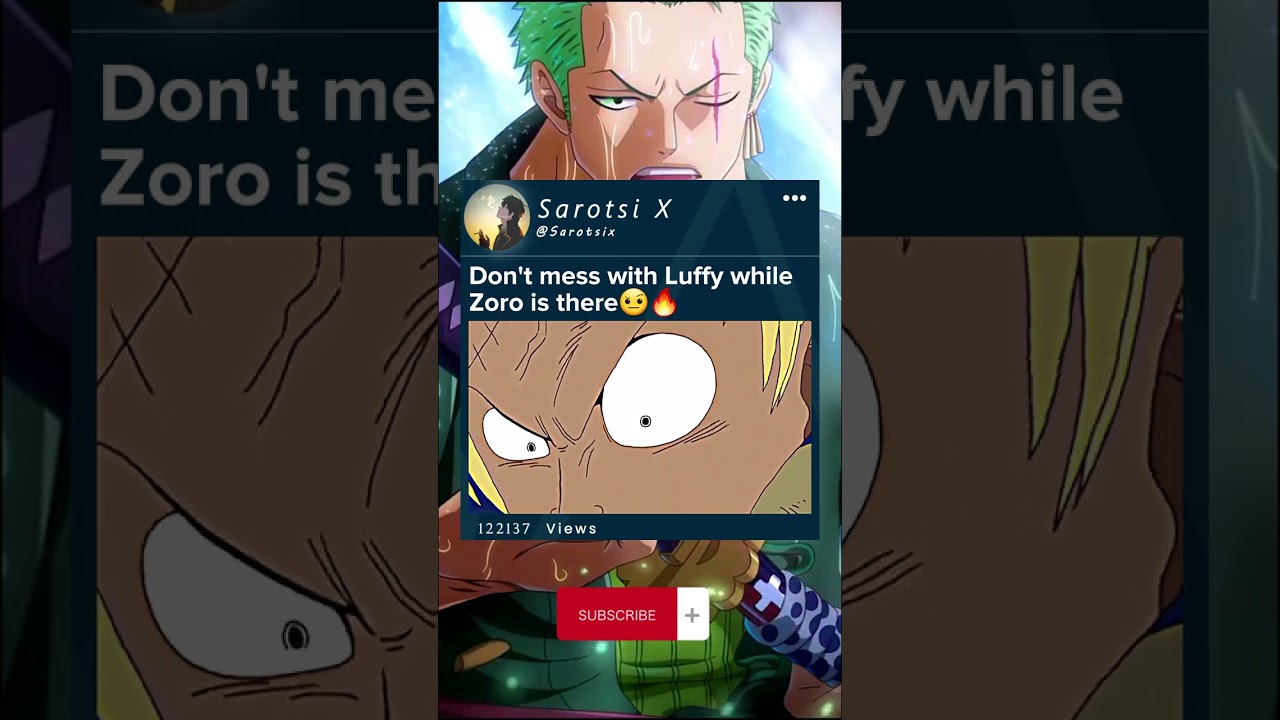 Don't mess with Luffy while Zoro is there #Zoro #Onepiece