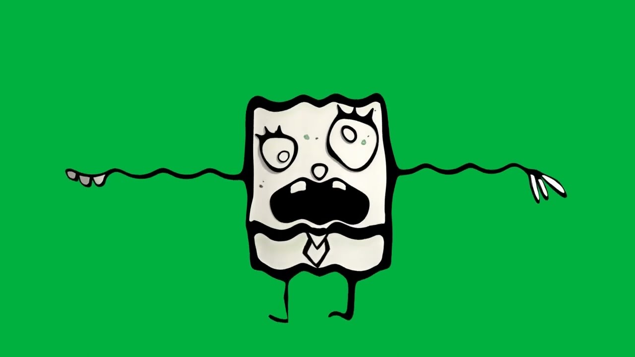 DoodleBob Oscillating in Front of a Green Screen