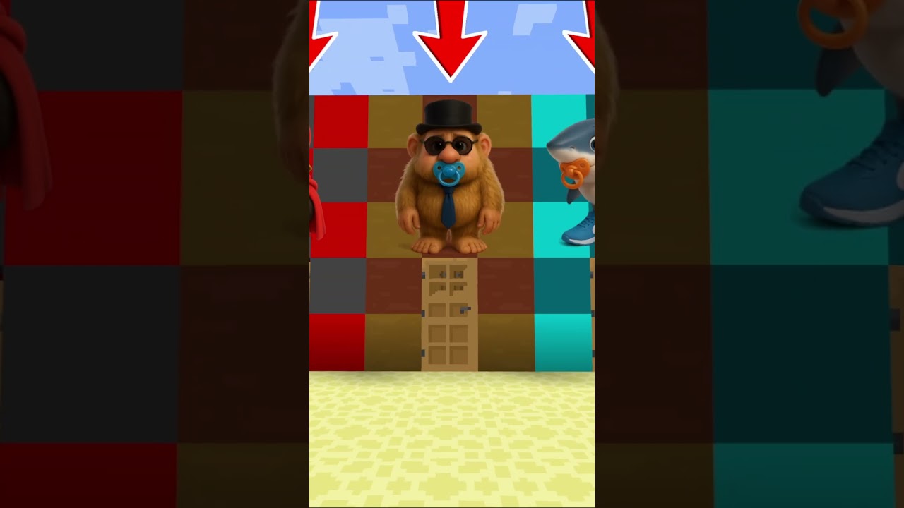 Doors Lead To Baby Burbaloli Luliloli x Matteo vs Tralalero Tralala x Bicus #minecraft #shorts