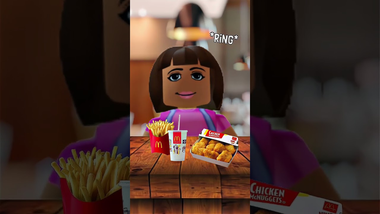 Dora tries Mcdonalds Mukbang 🤪 #shorts
