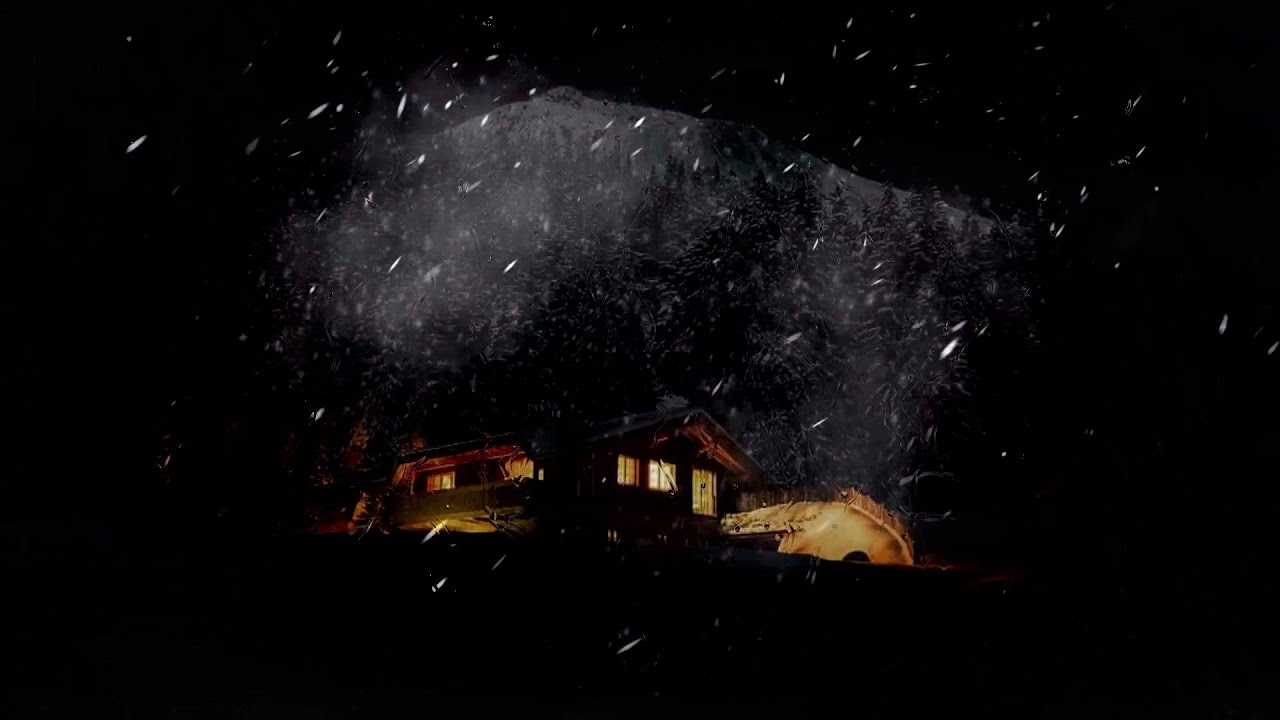 Dormi in pochi minuti con la bufera di neve notturna e il vento ululante sul piccolo resort montano